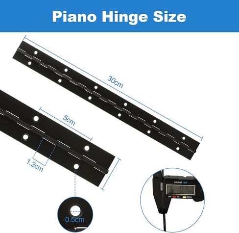6PCS Piano Hinge 12 Inch Black Heavy Duty Piano Hinge Stainless Steel Continuous & Piano Hinges 0.027" Thickness Fixing Folding Continuous Piano Hinge in Saudi Arabia