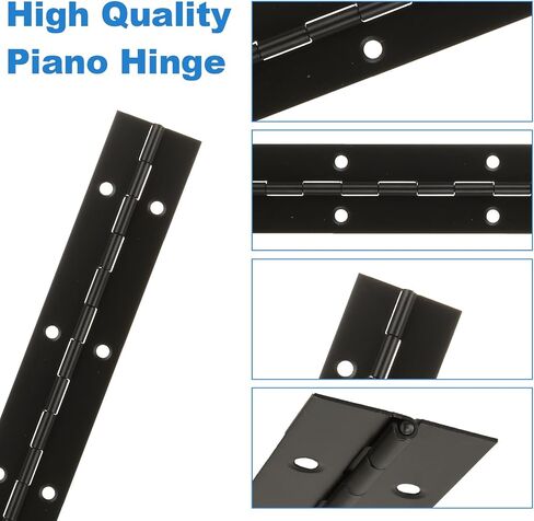 6PCS Piano Hinge 12 Inch Black Heavy Duty Piano Hinge Stainless Steel Continuous & Piano Hinges 0.027" Thickness Fixing Folding Continuous Piano Hinge in Saudi Arabia