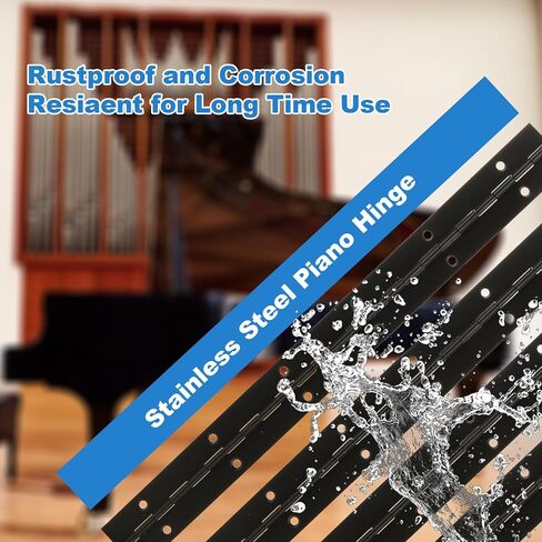 6PCS Piano Hinge 12 Inch Black Heavy Duty Piano Hinge Stainless Steel Continuous & Piano Hinges 0.027" Thickness Fixing Folding Continuous Piano Hinge in Saudi Arabia