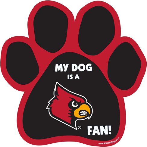 NCAA Louisville Cardinals Paw Print Car Magnet in Saudi Arabia