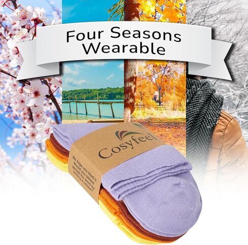 Cosyfeel® جوارب الكاحل النسائية الفضفاضة لمرضى السكري 4 أزواج من مادة الخيزران الناعمة المتينة مع مقدمة غير ملحومة in Kuwait