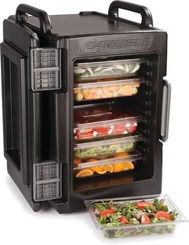 منتجات Carlisle FoodService Products Cateraide IT End Loading معزول حاملة الطعام تحمل 6 مقالي كاملة الحجم 2.5 بوصة مع مقابض لتقديم الطعام والمطابخ والمطاعم، بلاستيك، أسود in Saudi Arabia