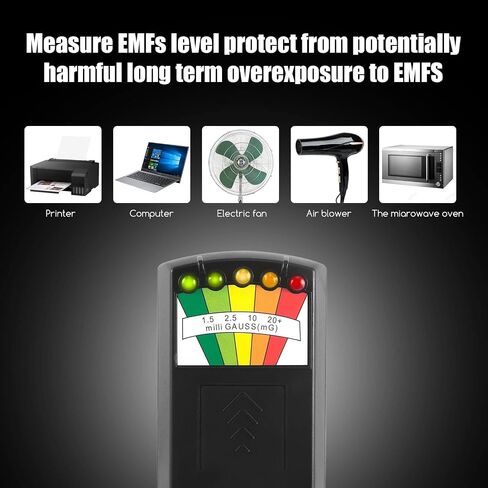 مقياس EMF، معدات صيد الأشباح، كاشف إشعاع المجال الكهرومغناطيسي، اختبار لفحص EMF المنزلي، المكتب والخارج، كاشف شبح رائع للهالوين in Saudi Arabia