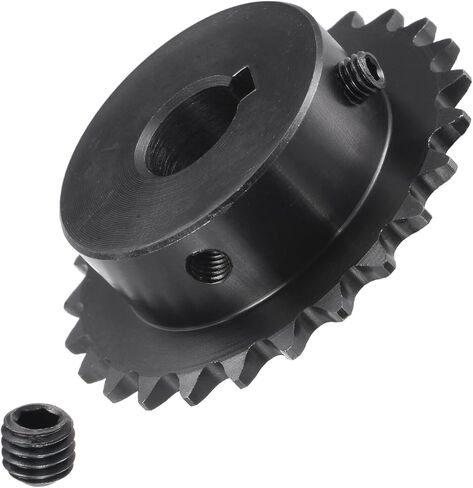 25 Tooth Roller Chain Sprocket B Type - [12mm Bore x 6.35mm Pitch ] with Set Screws for ISO 04C Chain Use, 45 Steel in Saudi Arabia