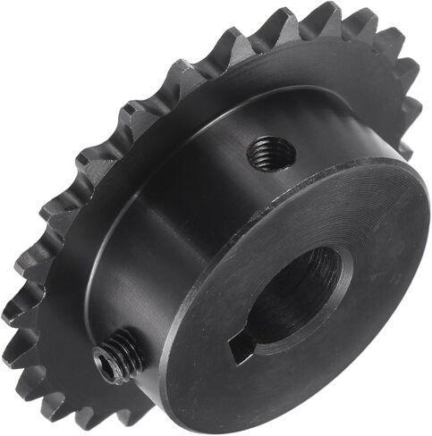 25 Tooth Roller Chain Sprocket B Type - [12mm Bore x 6.35mm Pitch ] with Set Screws for ISO 04C Chain Use, 45 Steel in Saudi Arabia