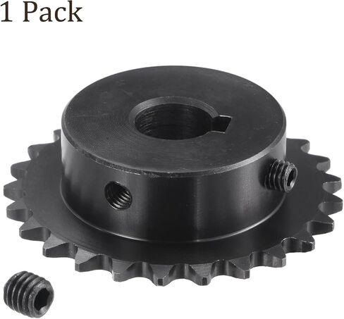 25 Tooth Roller Chain Sprocket B Type - [12mm Bore x 6.35mm Pitch ] with Set Screws for ISO 04C Chain Use, 45 Steel in Saudi Arabia