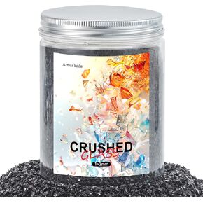 Crushed glass 1-3mm for resin art, Small Broken Glass Pieces for DIY Vase Filler Decoration, crushed glass for crafts 1.5 Pounds (Mirror)