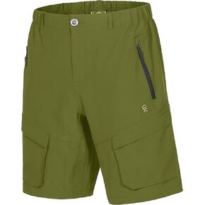 Little Donkey Andy Men's Stretch Quick Dry Cargo Shorts for Hiking, Camping, Travel Olive Size S