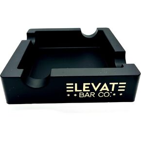 Elevate Bar Co.™ Shatterproof Silicone 4-Person Cigar Ashtray, Built with Extra Wide Cigar Rest, Designed for indoor and outdoor use