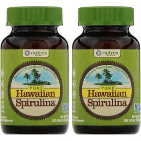 Pure Hawaiian Spirulina - 500mg tablets 200 count – Boosts Energy and Supports Immunity - Vegan, Non GMO – Natural Superfood Grown in Hawaii (Pack of 2)
