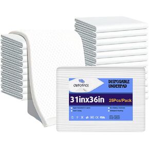 31"x36" Ultra Thick Bed Pads Disposable Adult, 6-layers Super Absorbency Disposable Underpads Extra Large XXL Incontinence Pads (25 counts)