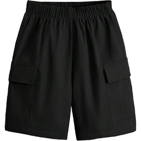 Verdusa Boy's Casual Elastic Waist Cargo Shorts with Side Pockets