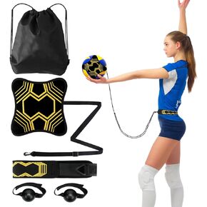 Volleyball Training Equipment, Volleyball Training Aids Set, Serve, Pass, Set and Spike Like a Pro with Adjustable Stretch Belt, Ball Pouch and Setting Straps, Volleyball Gifts for Everyone