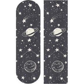 VIKKO Night Sky Doodle Space Constellations Star Black Skateboard Grip Tape Longboard Griptape Sticker 1 Sheet - 33.1 x 9.1 inch