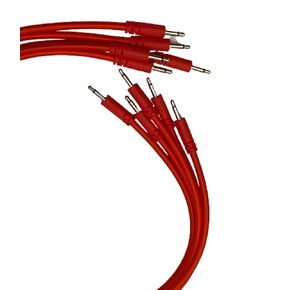 Luigis Modular Supply Bucatini Braided Patch Cables - Package of 5 Red Cables, 18 (45 cm)