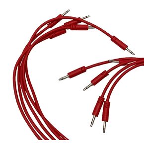 Luigis Modular Supply Spaghetti Eurorack Patch Cables Package of 5 Red Cables, 12 30 cm