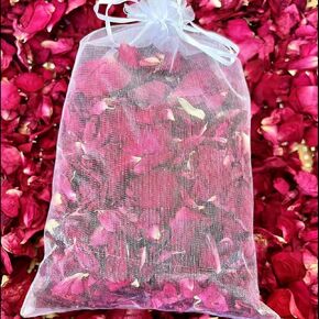100g/ 3.5OZ Natural Real Red Rose Flower Petals Dried Rose Petal for Wedding Decoration Bath Foot Bath Wedding Confetti Crafts Accessories