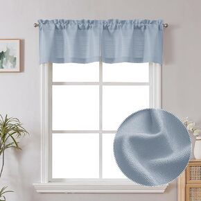 Chyhomenyc 2 Panels Kitchen Curtains 36 Inch Length, Faux Linen Textured Small Cafe Curtains, Light Filtering Short Window Curtains for Bathroom Basement, Each 30x36 inch, Moon Beige in Kuwait