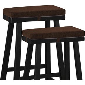 Rectangle Saddle Stool Cushion Non-Slip Bar Stool Cushions with High-Resilience Foam Machine Washable Cover Set of 2 18"x9.5"x2" Coffee in Kuwait