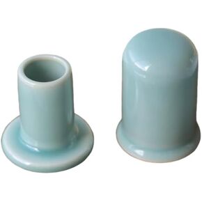 Ceramic Toothpick Holder Dispenser with Lid,CeladonToothpick Box for Home Cafe Restaurant Hotel Kitchen, sky blue, jw-yat-1