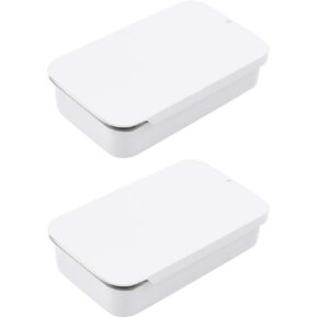 2Pcs Toothpick Holder, Portable Empty 2.7*1.6*0.6inch / 7*4.2*1.5cm Reusable Metal Toothpicks Case,Small Toothpick Dispenser for Travel,Outdoor,Camping(Black)