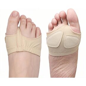 Advanced Forefoot Pad - 1 Pair Metatarsal Pads with Insole Gel Pad - Ball of Foot Cushion Relief Pain from Dancing, Morton’s Neuroma, Walking, Running - Large - Beige