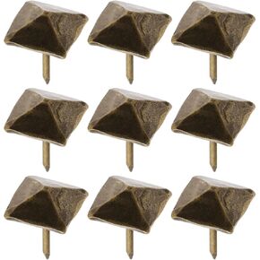 The Lord of the Tools 40PCS Upholstery Nails Tacks Cyan Bronze Furniture Decorative Square Rivet Studs Pins Metal Staples Fasteners for Sofa Bed Wooden Door Decor