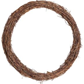 Grapevine Wreath Set, Marrywindix 1 Piece Natural Vine Branch Wreath Christmas DIY Rattan Wreath Garland for Christmas Holiday Craft Wedding Decor (14 in.)