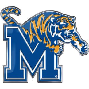 FANMATS 60577 Memphis Tigers Heavy Duty Aluminum Embossed Color Emblem, Auto Emblem Decal