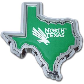 Elektroplate University of North Texas Chrome Shape of Texas Auto Emblem