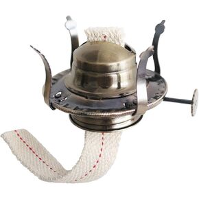 Oil Lamp Burner #2 Size Bronze Plated Burner for Antique Lamps Oil Lamp Replacement Kerosene Lamps Parts with Reduction Collar and Cotton Lamp Wick Fits Holds a 3 Inch Base Chimney