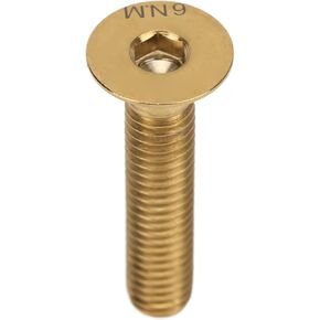Bike Stem Bolt Screw, M6x30mm Titanium Alloy Flat Head Headset Cap Bolt Bike Headset Stem Top Cap Fixing Bolt