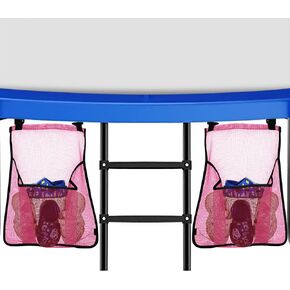 2 Pieces Trampoline Shoes Bag, Trampoline Storage Mesh Bag with 2 Hook and Loop Strap, Trampoline Shoe Holder, Indoor Fitness Shoes Organizer, Trampoline Equipment Bag Trampoline Accessories