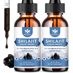 (2 Pack) Pure Himalayan Shilajit Liquid Supplement - Shilajit Resin Drops Contain 85+ Trace Minerals & Fulvic Acid for Energy & Immune Support, Detox, Cleanse for Men & Women - 1 Fl Oz