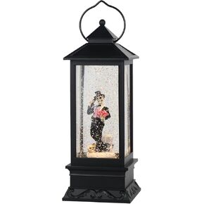DRomance Nativity Music Snow Globe Lantern with Timer Battery Operated & USB Powered Lighted Singing Snow Globe Lamp Spinning Water Swirling Glitters Christmas Decor 4" x 4" x 12"
