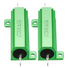 YOKIVE 2 Pcs Aluminum Case Resistor, Office LED Converter Replacement Wirewound Resistance, Great for Daily Use (Green, 50W 80 Ohm)