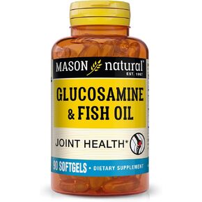 MASON NATURAL Glucosamine & Fish Oil (DHA and EPA Omega 3) - Healthy Joints and Muscles, Supports Circulatory Function, Improved Cardiovascular Health, 90 Softgels