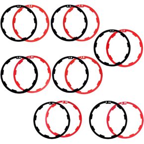 2 Sets Bicycle Flywheel Washer Spacer Cassette Headset Gasket Hub Bottom Bracket Bike Cycling Flywheel Axle for MTB Road Bike 1 mm 1.5 mm 1.85 mm 2 mm 2.18mm 2.35mm 2.5mm Black + Red (14 pcs)
