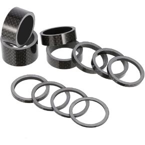 BUCKLOS Bicycle Spacers 11 Pieces Fit 28.6mm Bicycle Threadless Front Fork Stem,2 3 5 10 15 20mm Carbon Fiber Washers Shiny
