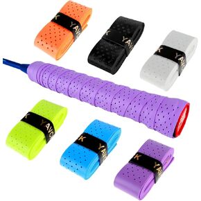 6 Pcs Professional Grip Tape Anti Slip Perforated Absorbent Tennis Pickleball Overgrip Badminton Overgrip Breathable, Quick Dry