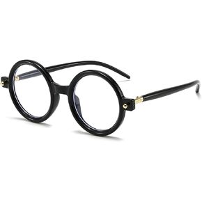 Gleyemor Retro Round Blue Light Glasses for Men Women Vintage Fake Nerd Circle Glasses Costume Cosplay Eyeglasses