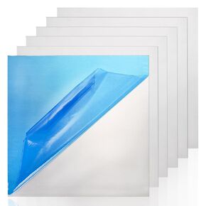 6 Pack 5052 Aluminum Sheet, 12" x 12" x 1/64" (0.02") Inch Metal Plain Aluminum Plate, 0.5mm Panel Covered with Protective Film, Heat Treatable Aluminum Flat for Industry Crafting