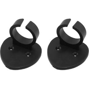 Maxmoral 2PCS Heart Shaped Mic Stand Hooks 32mm Microphone Bracket Hooks Stationary Mic Wall Mount Hangers Interview Microphone Brand Clamps Adhesive Magic Tape for Advertising Black