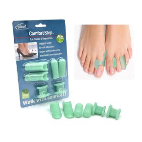 Jokari Stretchy Toe Covers, Separators and Bunion Protectors Sets for Instant Foot Pain Relief. Alleviate Bunions and Joint Rubbing, Comfortable and Flexible Fit, Ideal for Sore Feet Support (1)