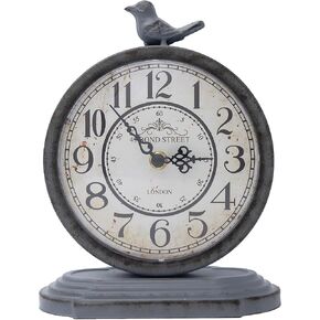 HZDHCLH Vintage Table Clock with Bird,Retro Mantel Clock Battery Operated,Metal Clock for Living Room Shelf Desk Table Fireplace Decor (Green) in Kuwait