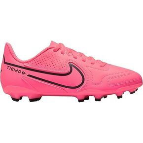Nike Jr. Tiempo Legend 9 Club MG Little/Big Kids' Multi-Ground Soccer Cleats/Racer Pink/Black, 4 Big Kid