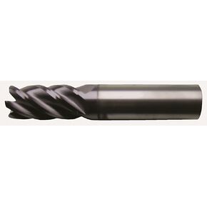 Bassett MSE-V2-5R Series Solid Carbide High-Performance End Mill, TiAlN Coated, 5 Flute, Radius Corner End, 1" Cutting Length, 1/2" Cutting Diameter, 3" Length (Pack of 1) in Kuwait
