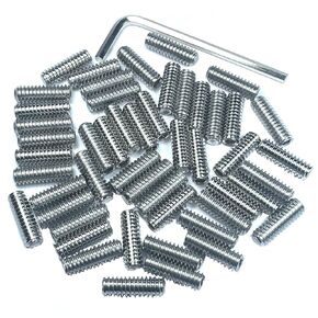 50pcs Set Screws 1/4-20 x 3/4" inch 304 Stainless Steel Allen Head Hex Hexagon Socket Set Screws with 1/8" Allen Wrench,Set Grub Screws Hex Allen Head Socket Set Screws.(3/4" Length)