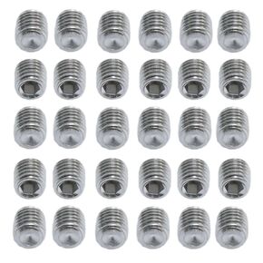 Socket Set Screw 304 Stainless Steel Full Thread Cup Screw Hexagon Socket Screws Grub Screw Wrench Screw (1/4-28 x 1/4) Inch 30PCS