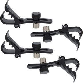 Drum Microphone Clip 4Pcs, Shockproof Adjustable Drum Microphone Clamp Set, Drum Rim Mount Microphone Clip Universal Drum Microphone Holder 4Pack Musical Instrument Supplies